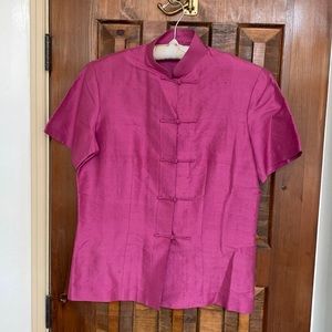 Custom hong kong tailored raw silk blouse